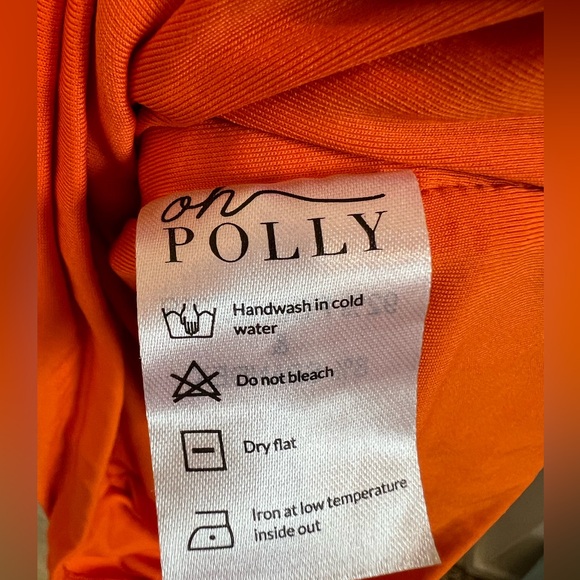 NWOT Oh Polly Bright Neon Orange Ruched V neck Bodycon Cocktail Mini Dress 4 - Picture 6 of 8